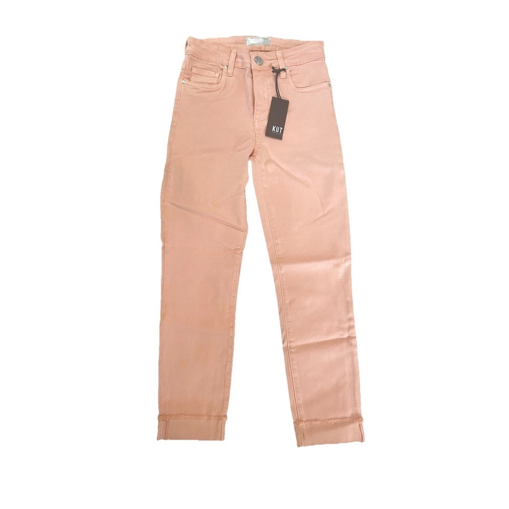 NWT Kut from the Kloth Amy Crop Straight Leg Pants Cantaloupe Orange Size 2